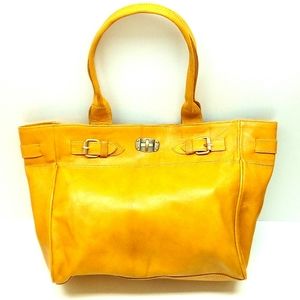 Shoulder Bag - Genuine Leather - Yellow